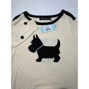 Sugarhill Boutique Scottie Sweater NWT Cream Black Polka Dot Dog Knit USA 8 UK14